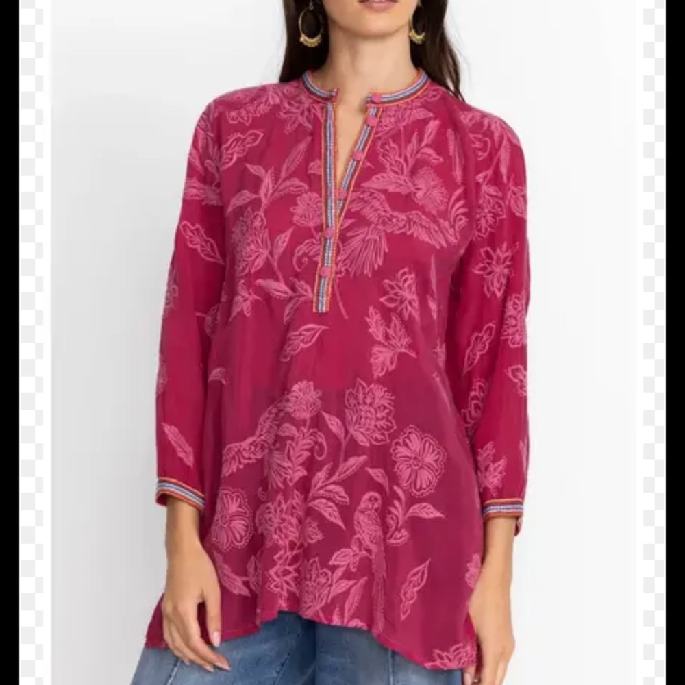 Johnny Was Floral Embroidered Tunic